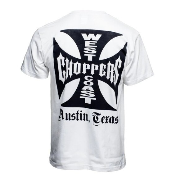 NWT -  West Coast Choppers Austin TX Tee, White - Size Medium - Picture 2 of 9